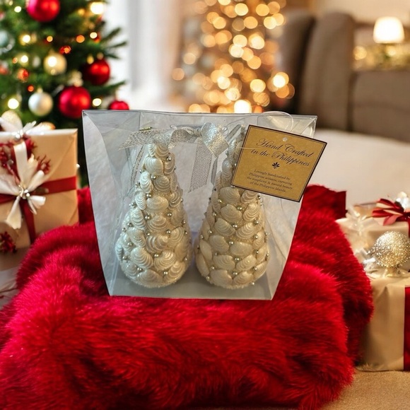 Other - Set of 2 Sparkly Seashell Christmas Trees – Handcrafted in the Philippines